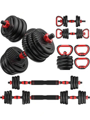 Adjustable Dumbbell Set 20LBS Free Weights Dumbbells, 4 In 1 Weight Set, Dumbbell, Barbell, Kettlebell, Push-Up, Home Gym Fitness Workout Equipment For Men Women