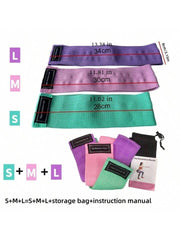 Hip Booty Thigh Workout Fabric Resistance Bands - Fitness Tension Stretch Strips For Yoga, Pilates, And Gym Exercises - Non-Slip And Durable Loops For Full-Body Training