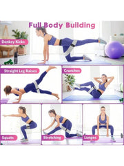 Hip Booty Thigh Workout Fabric Resistance Bands - Fitness Tension Stretch Strips For Yoga, Pilates, And Gym Exercises - Non-Slip And Durable Loops For Full-Body Training