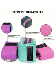 Hip Booty Thigh Workout Fabric Resistance Bands - Fitness Tension Stretch Strips For Yoga, Pilates, And Gym Exercises - Non-Slip And Durable Loops For Full-Body Training