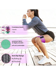 Hip Booty Thigh Workout Fabric Resistance Bands - Fitness Tension Stretch Strips For Yoga, Pilates, And Gym Exercises - Non-Slip And Durable Loops For Full-Body Training