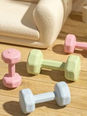 1pc Pink Pvc Coated Dumbbell Set For Home Fitness Training, Women