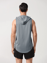 Men's Sport Tank Top Set 2pcs/Set , Outdoor Fitness Clothes, Running Hooded Vest, Athletic Suit, Tracksuit Men Shorts Set Men Shorts Set