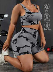 Sport Studio Plus Size Seamless Tank Top And Shorts Active Set