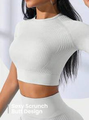 Sport Seamluxe Seamless High Stretch Sculpting Tummy Control Butt Lifting Thigh Slim Fit Sports Set