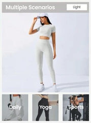 Sport Seamluxe Seamless High Stretch Sculpting Tummy Control Butt Lifting Thigh Slim Fit Sports Set