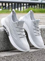 Men'S Sports Casual All-Match Anti-Skid, Wear-Resistant, Soft White Bottom, Breathable Mesh Sneakers