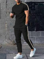 Men's Casual Sports Summer Outfit Short Sleeve T-Shirt And Shorts Set