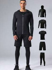 5pcs/Set Men's Quick Dry Fitness Clothing Set